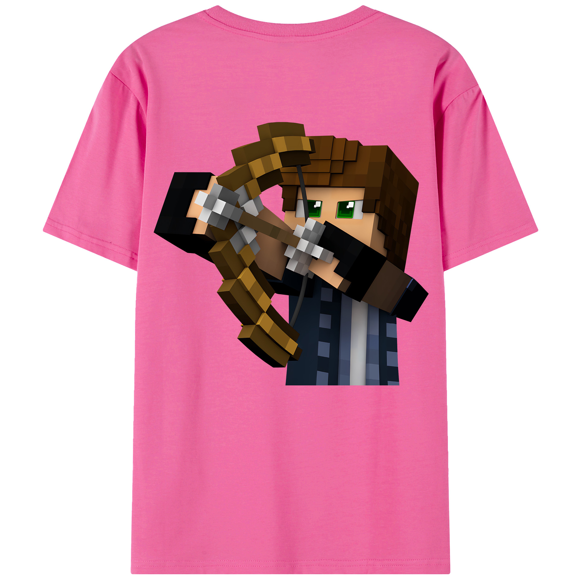 （画像用） マインクラフト ブロックの世界 Minecraft MC Block world レディース半袖Tシャツ(バックプリント)